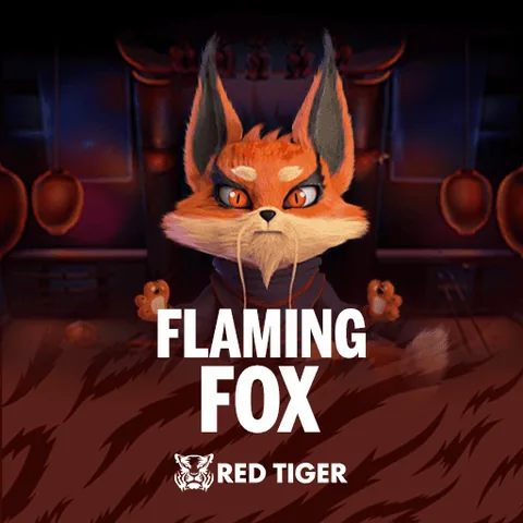 Flaming Fox için özgün tanıtım görseli: slot oyunu düzenini soyut geometrik desenle gösterir.