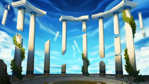 Ze Zeus için özgün tanıtım görseli: slot oyunu düzenini soyut geometrik desenle gösterir.